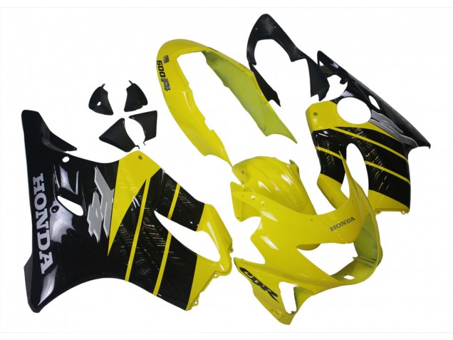 1999-2000 Honda CBR600 F4 Motorcycle Fairings - Yellow Glossy Black Canada