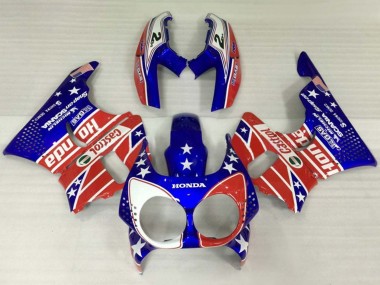 1992-1993 Honda CBR900RR 893 Motorcycle Fairings - White Red Blue Star Castrol Canada