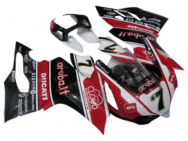 2011-2014 Ducati Panigale 899/1199 Motorcycle Fairings - White Red Glossy Black Aruba.it 7 Canada