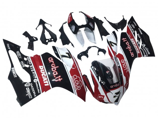 2011-2014 Ducati Panigale 899/1199 Motorcycle Fairings - White Red Glossy Black Aruba.it 7 Canada