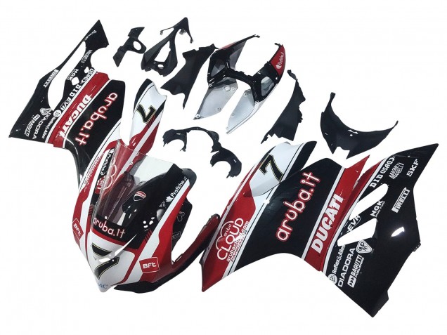 2011-2014 Ducati Panigale 899/1199 Motorcycle Fairings - White Red Glossy Black Aruba.it 7 Canada