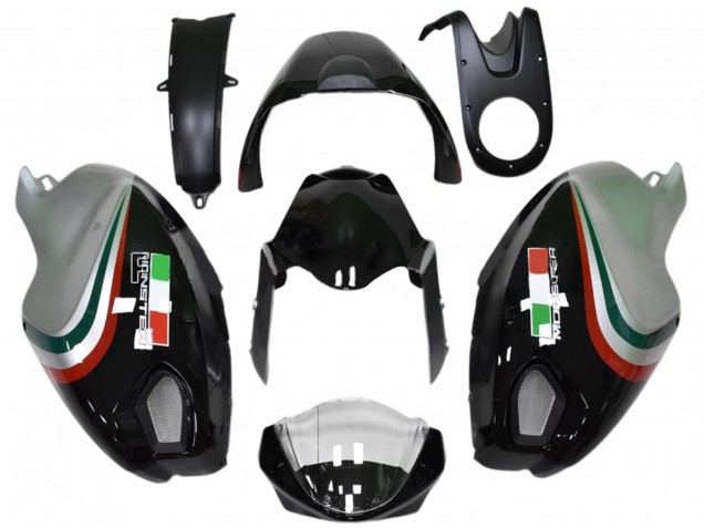 2008-2012 Ducati Monster 696 796 1100 1100S Motorcycle Fairings - Glossy Black Silver Red Green Canada