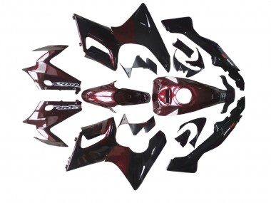 2002-2006 Honda CBR125R Motorcycle Fairings - Glossy Black Red Flame Canada