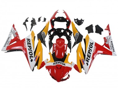 2016-2018 Honda CBR500R Motorcycle Fairings - Yellow White Red Repsol HRC Canada