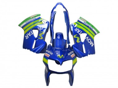 2002-2013 Honda VFR 800 Motorcycle Fairings - Blue Green White MoviStar Castrol Canada