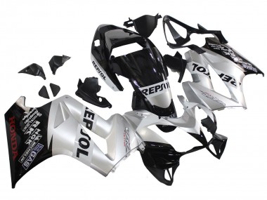 2002-2013 Honda VFR 800 Motorcycle Fairings - Silver Glossy Black Repsol Canada