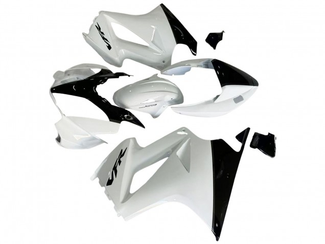 2002-2013 Honda VFR 800 Motorcycle Fairings - Pearl White Glossy Black Decal Canada