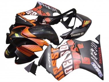 2002-2013 Honda VFR 800 Motorcycle Fairings - Matte Black Orange Rossi Repsol 46 Canada