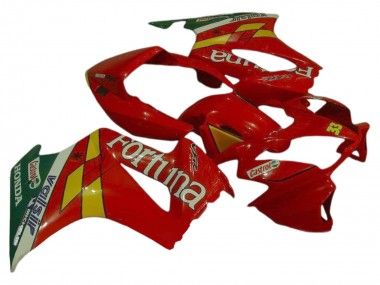 2002-2013 Honda VFR 800 Motorcycle Fairings - Red Yellow Green Fortuna Castrol Valsir 33 Canada