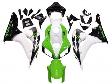 2006-2007 Honda CBR1000RR Motorcycle Fairing - White Green Glossy Black Canada