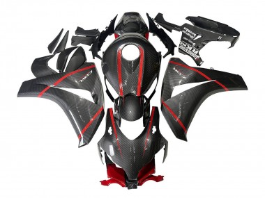 2008-2011 Honda CBR1000RR Motorcycle Fairings - Black Carbon Fiber Red Canada