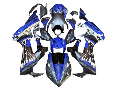 2017-2024 Honda CBR1000RR Motorcycle Fairings - Blue Grey Glossy Black Monster Canada