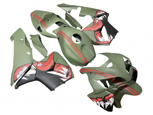 2005-2006 Honda CBR600RR Motorcycle Fairings - Green Red Shark Canada