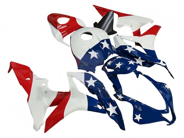 2007-2008 Honda CBR600RR Motorcycle Fairings - White Blue Red Star Canada