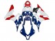 2007-2008 Honda CBR600RR Motorcycle Fairings - White Blue Red Star Canada