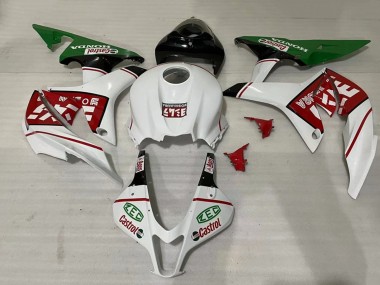 2007-2008 Honda CBR600RR Motorcycle Fairings - White Green Red Castrol Canada