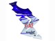 2004-2005 Kawasaki ZX10R Motorcycle Fairings - Glossy Blue White Fiat Motul Canada