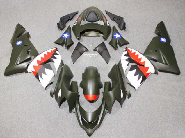 2004-2005 Kawasaki ZX10R Motorcycle Fairings - Silver Black Ninja Canada