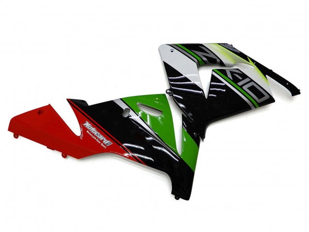 2004-2005 Kawasaki ZX10R Motorcycle Fairings - White Black Green Elf Canada