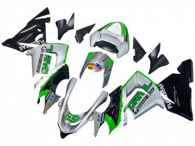 2004-2005 Kawasaki ZX10R Motorcycle Fairings - Green Silver Black 69 Canada