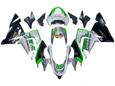 2004-2005 Kawasaki ZX10R Motorcycle Fairings - Green Silver Black 69 Canada