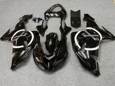 2006-2007 Kawasaki ZX10R Motorcycle Fairings - Glossy Black White Circle Canada