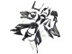2008-2010 Kawasaki ZX10R Motorcycle Fairings - Glossy Black White Green Monster Elf Canada