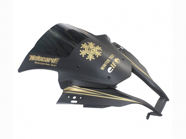 2011-2015 Kawasaki ZX10R Motorcycle Fairings - Matte Black Gold Snow Elf Canada