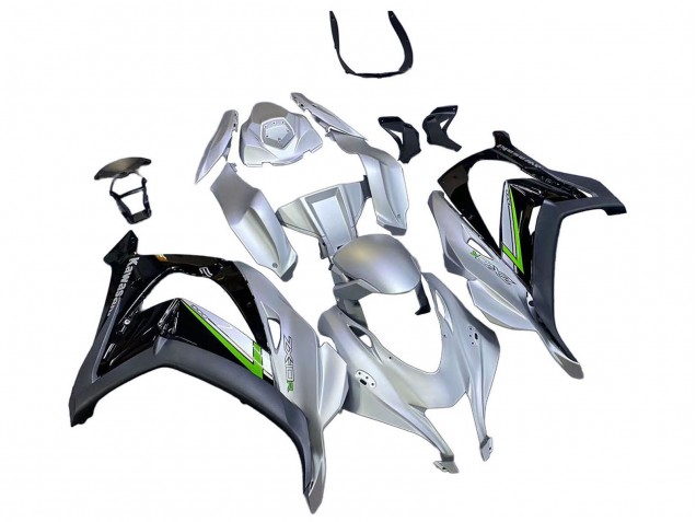 2016-2020 Kawasaki ZX10R Motorcycle Fairing - Silver Green Black Canada