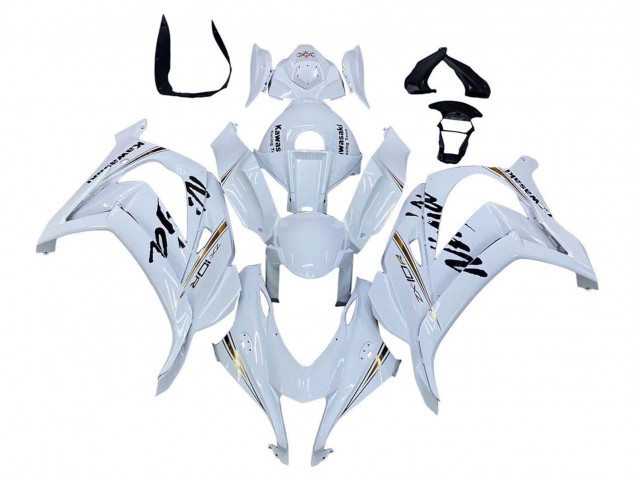 2016-2020 Kawasaki ZX10R Motorcycle Fairings - White Gold Black Canada