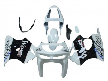 1998-1999 Kawasaki ZX6R Motorcycle Fairings - White Black West Mobil Canada
