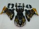 2006-2011 Kawasaki ZX14R ZZR1400 Motorcycle Fairings - Glossy Black Gold Flame Canada