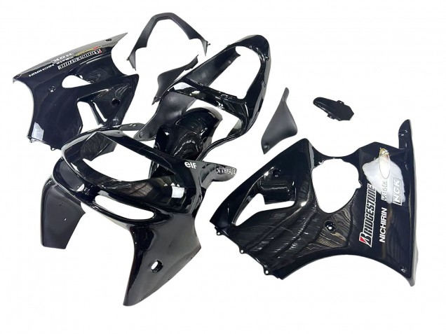1998-1999 Kawasaki ZX6R Motorcycle Fairings - Glossy Black Yellow Elf Bridgestone Canada