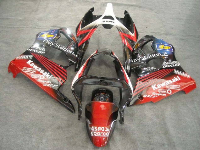 2000-2002 Kawasaki ZX6R Motorcycle Fairings - White Red Black PlayStation 2 Canada