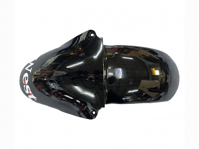 2000-2002 Kawasaki ZX6R Motorcycle Fairings - Glossy Black White West Michelin Canada