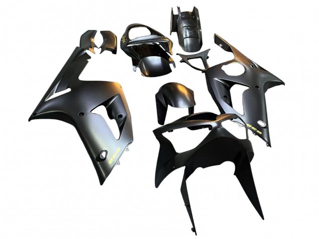 2003-2004 Kawasaki ZX6R Motorcycle Fairings - Matte Black Gold 636 Canada