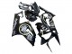 2003-2004 Kawasaki ZX6R Motorcycle Fairings - Glossy Black White Motul Lucky Strike Canada