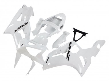 2003-2004 Kawasaki ZX6R Motorcycle Fairings - White Black Decals Canada