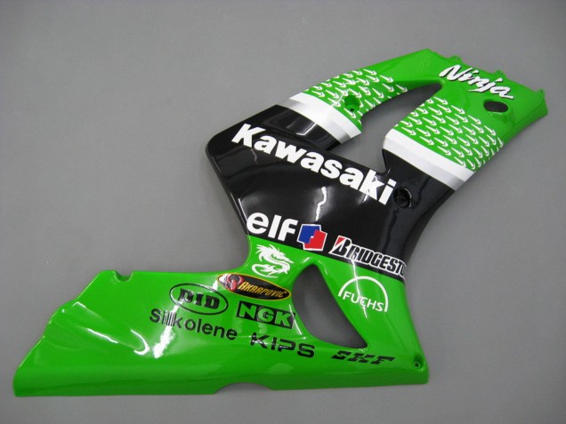 2003-2004 Kawasaki ZX6R Motorcycle Fairings - Green White Black Elf Bridgestone Canada