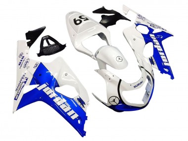 2000-2002 Suzuki GSXR1000 Motorcycle Fairings - White Blue Jordan 59 Canada