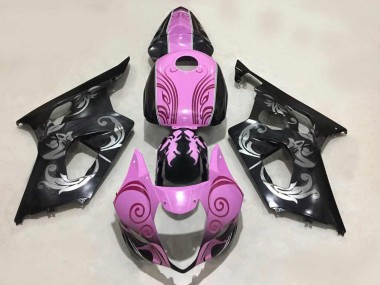 2003-2004 Suzuki GSXR 1000 Motorcycle Fairings - Black Pink Canada