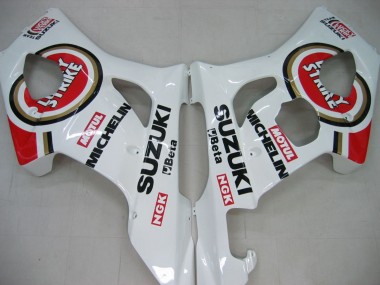 2003-2004 Suzuki GSXR 1000 Motorcycle Fairings - White Red Motul Lucky Strike Canada