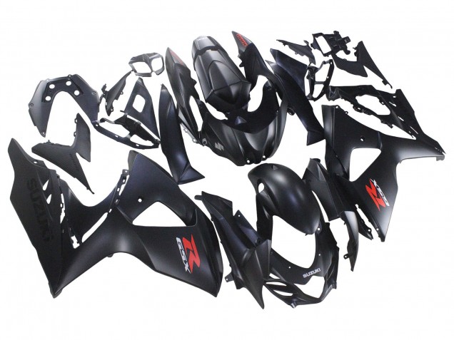 2007-2008 Suzuki GSXR 1000 Motorcycle Fairings - Matte Black Red Decal Canada
