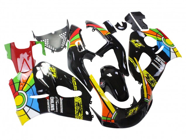 1996-2000 Suzuki GSXR 600 / GSXR 750 Motorcycle Fairings - Black Multicolor 27 Canada