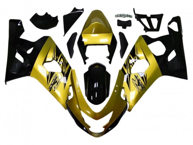 2004-2005 Suzuki GSXR 600 / GSXR 750 Motorcycle Fairings - Gold Black Canada