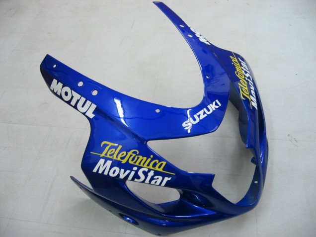 2004-2005 Suzuki GSXR 600 / GSXR 750 Motorcycle Fairings - Blue White Yellow Green Telefumica Motul MoviStar Canada