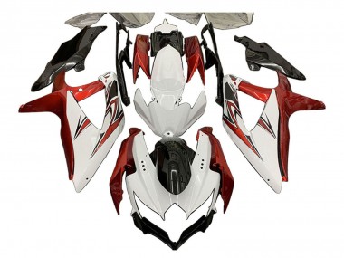 2008-2010 Suzuki GSXR 600 / GSXR 750 Motorcycle Fairings - White Orange Glossy Black Canada