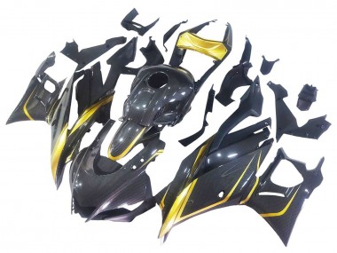 2019-2021 Yamaha YZF R3/R25 Motorcycle Fairings - Gold Black Carbon Fiber Canada