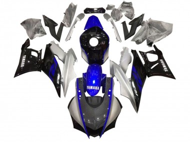 2022-2024 Yamaha YZF R3/R25 Motorcycle Fairing - Silver Blue Black Carbon Fiber Style Canada