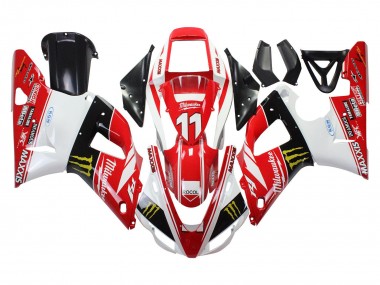 1998-1999 Yamaha YZF 1000 R1 Motorcycle Fairings - Red White Black Yellow Monster Milwaukee MAXXIS 11 Canada
